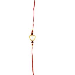 Karatcart Gold-Plated Kundan Rakhi with Roli Chawal & Greeting Card for Brother - Set of 2 image 5