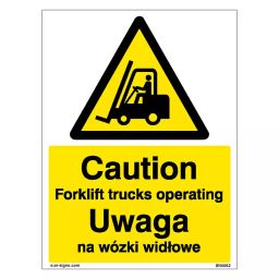 SUNSIGNS  Caution Forklift Trucks Operating Signages Size 900x457 mm HP Print + Vinyl + Sun Board, SN0062-image-92