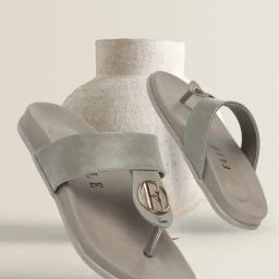 Elle Women's Grey Thong Sandals-image-91