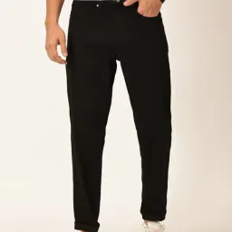 Thomas Scott Black Relaxed Fit Lightly Washed Jeans-image-27