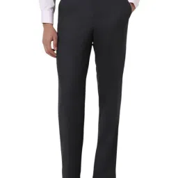 Van Heusen Grey Regular Fit Checks Trousers-image-73