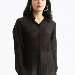 SHOWOFF Black Slim Fit Shirt-image-36