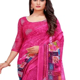 Moda Rapido Set Of 2 Abstract Printed Pure Georgette Saree image 4