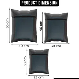 Kuber Industries Black 3 Pieces Reusable Rectangular Durable Laundry Bags With Zipper image 2