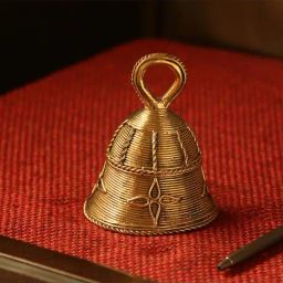 ExclusiveLane 'Tinkling Melody' Handmade Brass Pooja Bell In Dhokra Art-image-13