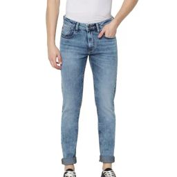 celio* Blue Mid Rise Heavily Washed Solid Jeans-image-19