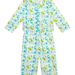 Budding Bees Kids Blue Printed Shirt with Pants-image-41