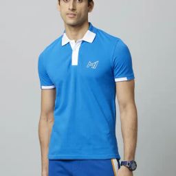 Celio* Mumbai Indians Blue Cotton Regular Fit Polo T-Shirt-image-24
