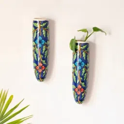 ExclusiveLane Blooming Blossoms Multicolor Ceramic Hand-Painted Wall Planter Pots- Set of 2-9