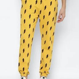 Forever 21 Yellow Regular Fit Printed Joggers-image-85