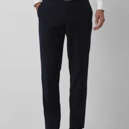 Van Heusen Navy Slim Fit Trousers-image-43