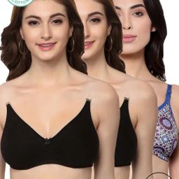 Inner Sense Black & Blue Full Coverage Backless Bra - Pack of 3-picture-14