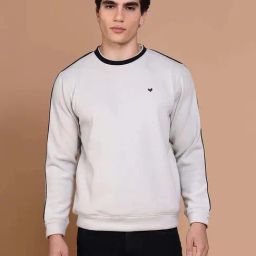 SHOWOFF Grey Cotton Slim fit Sweatshirts & Hoodies-39