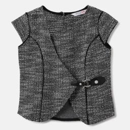 Elle Girls Black Pure Cotton Textured Top-picture-3