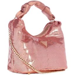 GUESS Rose Gold Embellished Hobo Bag-15
