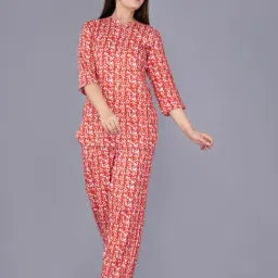 TREND ME Red Regular Fit Printed Night Suit-picture-2