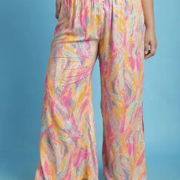 theRebelinme Pink Floral Print High Rise Regular Fit Palazzos-image-79