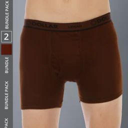 Dollar Lehar Assorted Cotton Regular Fit Trunks - Pack Of 2-14
