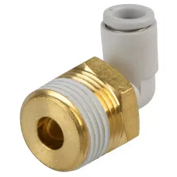 SMC Male Elbow Fitting 3/8 inch (9.5 mm) Connection Screw and 6 mm Tube Size, KQ2L06-03AS-image-1