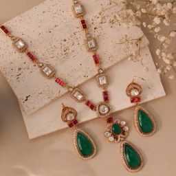Curio Cottage Meira Glam up Necklace & Earrings set-image-50