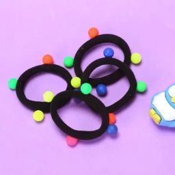 Jewelz Sleek Black Stylish Ponytail Holders for Kids ¿ Pack of 4-image-42