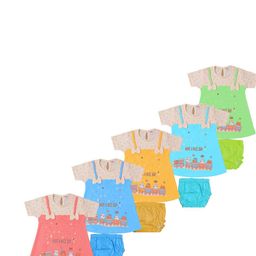 SK NAREN Girls Set of 5 Cotton Printed Top with Shorts-picture-35