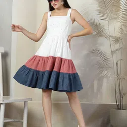 SMERA MART Embroidered A-Line Midi Dress-image-18