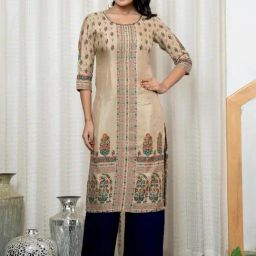 Juniper Beige Printed Kurta-30