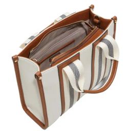 ALDO Tan Color Block Medium Satchel Handbag image 3