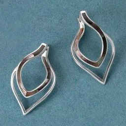 Mia by Tanishq 925 Silver Mother of Pearl Swirl Silver Hoop Earrings-image-14