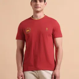 U.S. Polo Assn. Red Cotton Slim Fit T-Shirt-picture-46