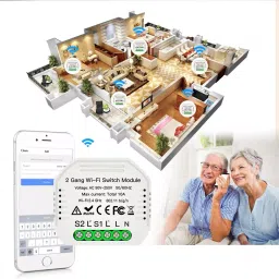 OKOS 2 Gang WiFi Smart Light Switch Hidden DIY Module OKOS Smart APP Remote Control Compatible image 4