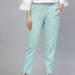 Jaipur Kurti Women Blue Solid Trousers-image-39