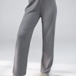 EDRIO Grey Melange Mid Rise Track Pants-picture-28