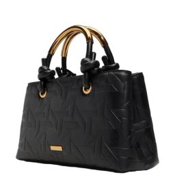 ALDO Black Overflow Textured Medium Satchel Handbag image 2