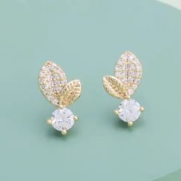 Kushal's Fashion Jewellery White Gold Polished Zircon Earring for Women-picture-2