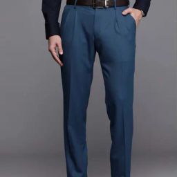 Louis Philippe Blue Regular Fit Trousers-image-86