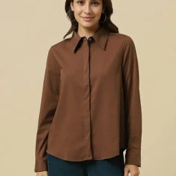 Allen Solly Brown Regular fit Solid Shirt-image-63