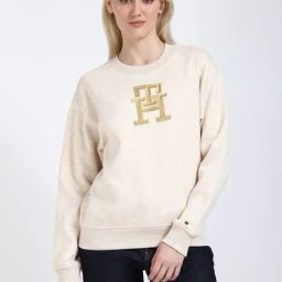 Tommy Hilfiger Beige Regular Fit Logo Printed Sweatshirt-picture-31