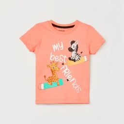Juniors by Lifestyle Baby Boys Orange T-Shirt-image-76