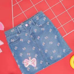 Pantaloons Junior Blue & Pink Printed Skirt-image-105
