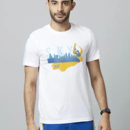 Celio* Mumbai Indians White Cotton Regular Fit T-Shirt-image-55