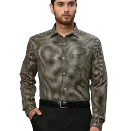 Park Avenue Green Slim Fit Check Shirt-image-68