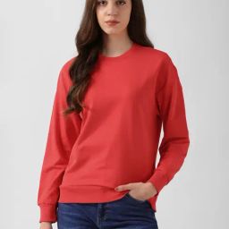 Van Heusen Red Cotton Regular Fit Sweatshirt-image-38