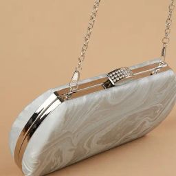 Code by Lifestyle Grey Printed Box Clutch-86