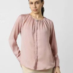 Van Heusen Pink Regular Fit Printed Shirt-image-102
