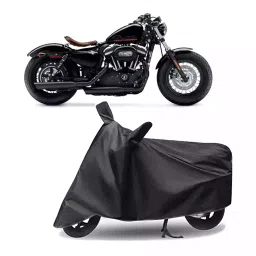 Auto Pearl Polyester Two Wheeler Cover for Harley Davidson XL 1200 (Grey)-picture-47