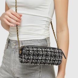 Miraggio Nova Black Small Textured Cross Body Bag-image-47