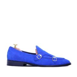 Griffin Men's Blue Monk Shoes-image-57