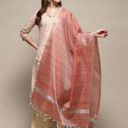 Biba Pink Woven Pattern Dupatta-picture-27